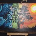 Peint 2022 09 arbre nuit jour